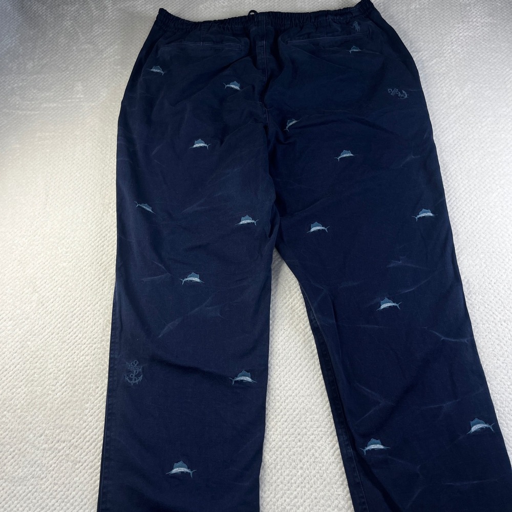 Polo Ralph Lauren Mens XXL Navy Blue Marlin Anchor Embroidered Chino Pants XXL - Picture 3 of 11